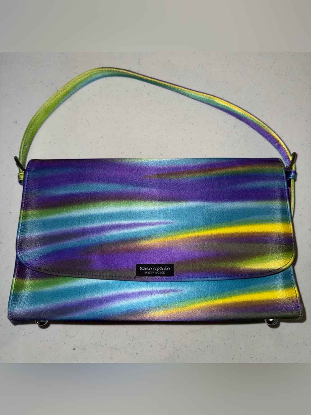 kate spade Iridescent Purple Blue Green Yellow Shoulder Bag